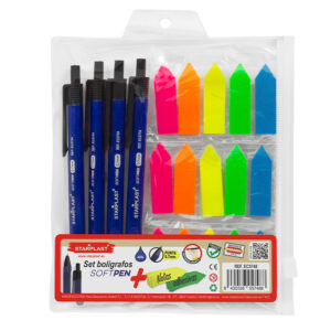 Set de bolígrafos con marcapáginas