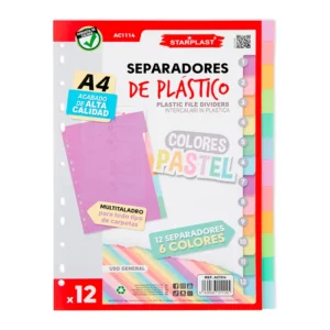 separadores de colores pastel para carpetas de anillas