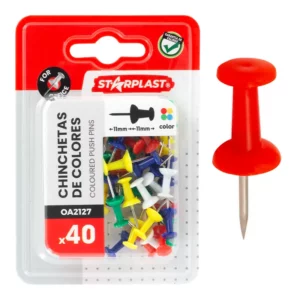 chinchetas de colores.