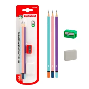 Set de lápices con accesorios