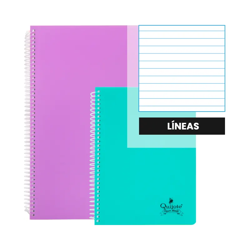 cuaderno en tapa plástico